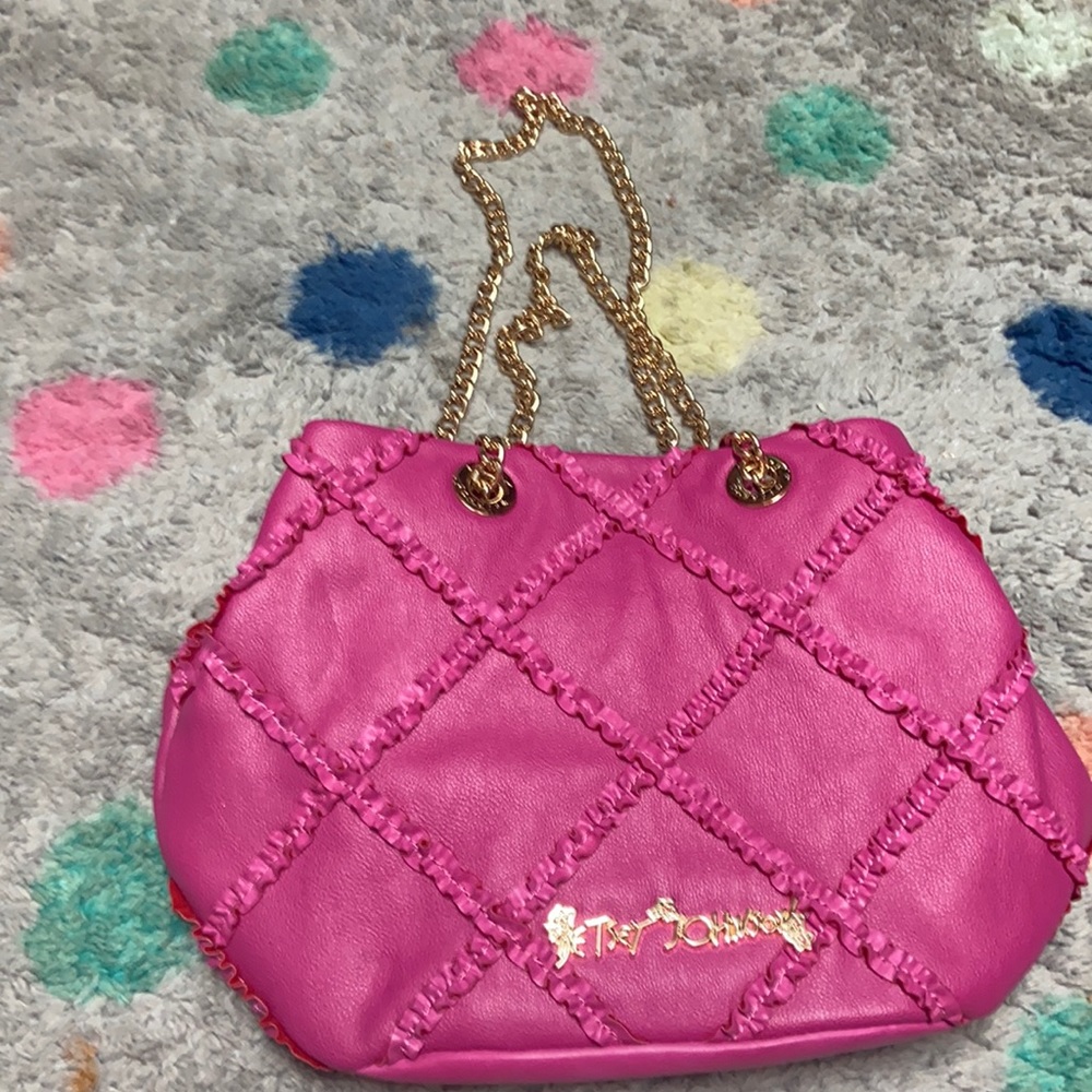 Betsy Johnson pink faux leather purse